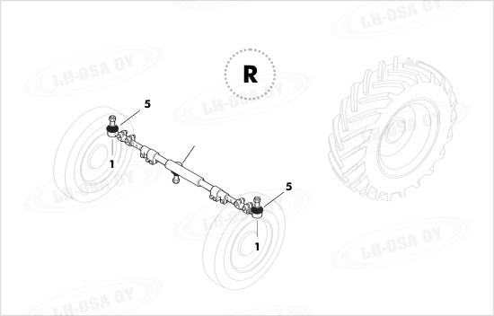 MF - 3000-sarja - etuakselinosat 2wd - Raidetangot