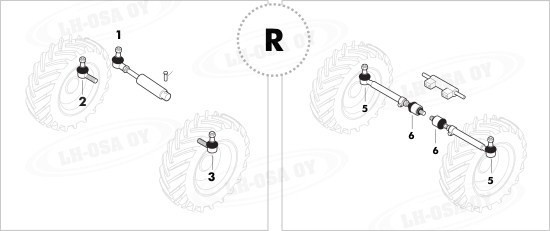 MF - 3600-sarja - Etuakselinosat 4wd - Raidetangot