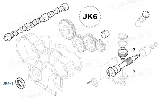 MF - 1000-sarja - Moottorinosat - 6 syl.jakopäänkoppa