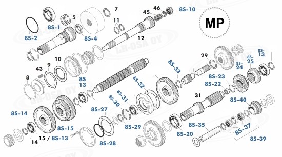 MF - 1000-sarja - vaihteistonosat - Multipower