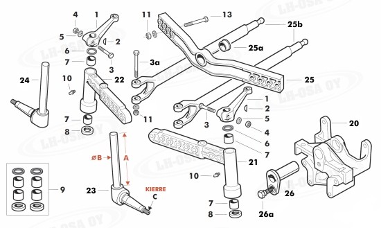 MF - 100-sarja - Etuakselinosat