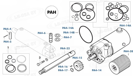 MF - 200-sarja - Etuakselinosat 2wd - ohj.tehostin