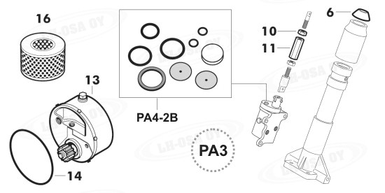 MF - 200-sarja - etuakselinosat - ohj.tehostin 3.syl