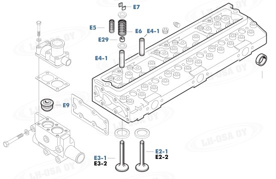 MF - 30§00-sarja - Moottorinosat - 6-syl.kansi