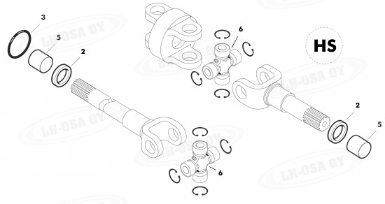 MF - 3100-sarja - etuakselinosa 4wd - vetoakseli