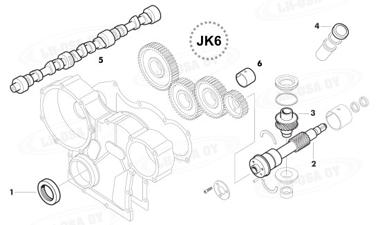 MF - 3600-sarja - Moottorinosat - 6 syl.jakopäänkoppa