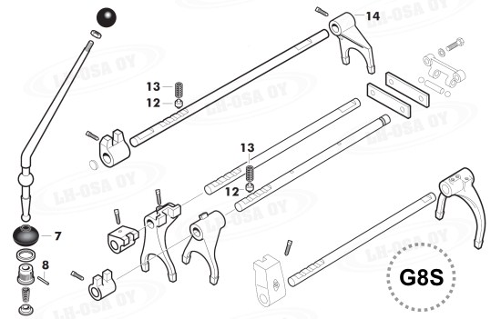 MF - 4200-sarja - vaihteistonosat - 8v. siirtäjät