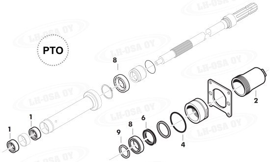 MF - 4200-sarja - Voimanulosotto - akseli