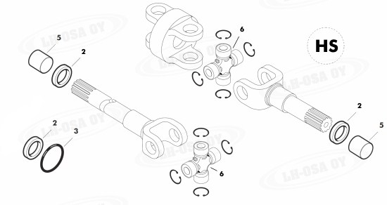 MF - 4300-sarja - etuakselinosa 4wd - vetoakseli