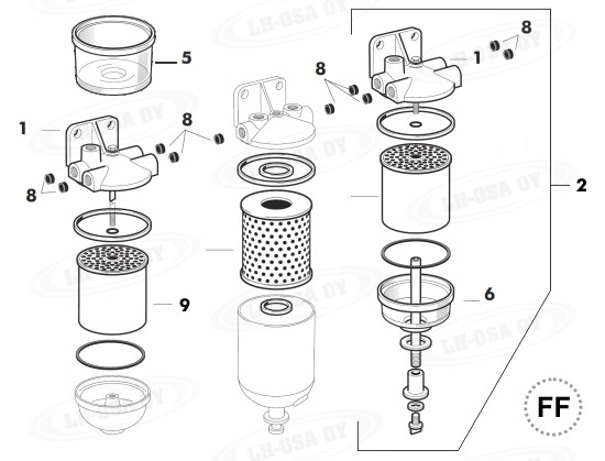 MF - 4300-sarja - polttonestelaitteet - suodatinteline