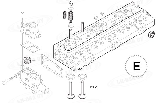 MF - 6100-sarja - Moottorinosat - 6-syl.kansi