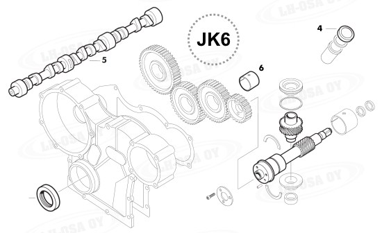 MF - 6100-sarja - Moottorinosat - 6 syl.jakopäänkoppa